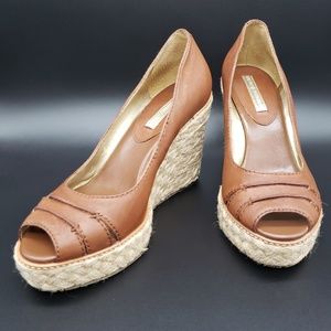 Banana Republic Dylan Espadrille Leather Wedge, 39